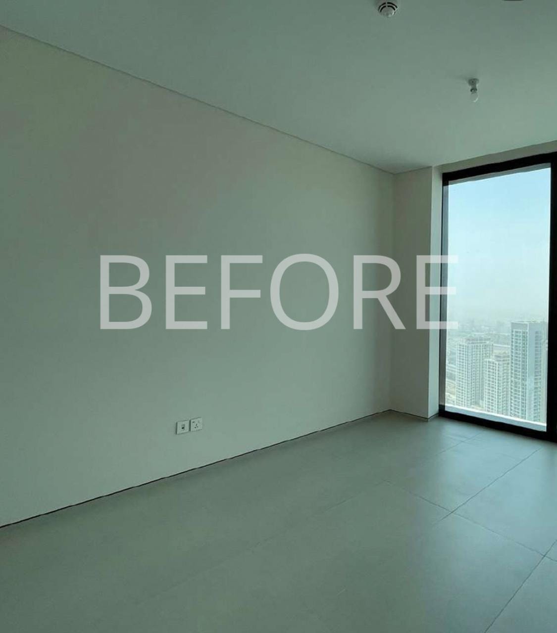 Empty unfurnished apartment living room before renovation