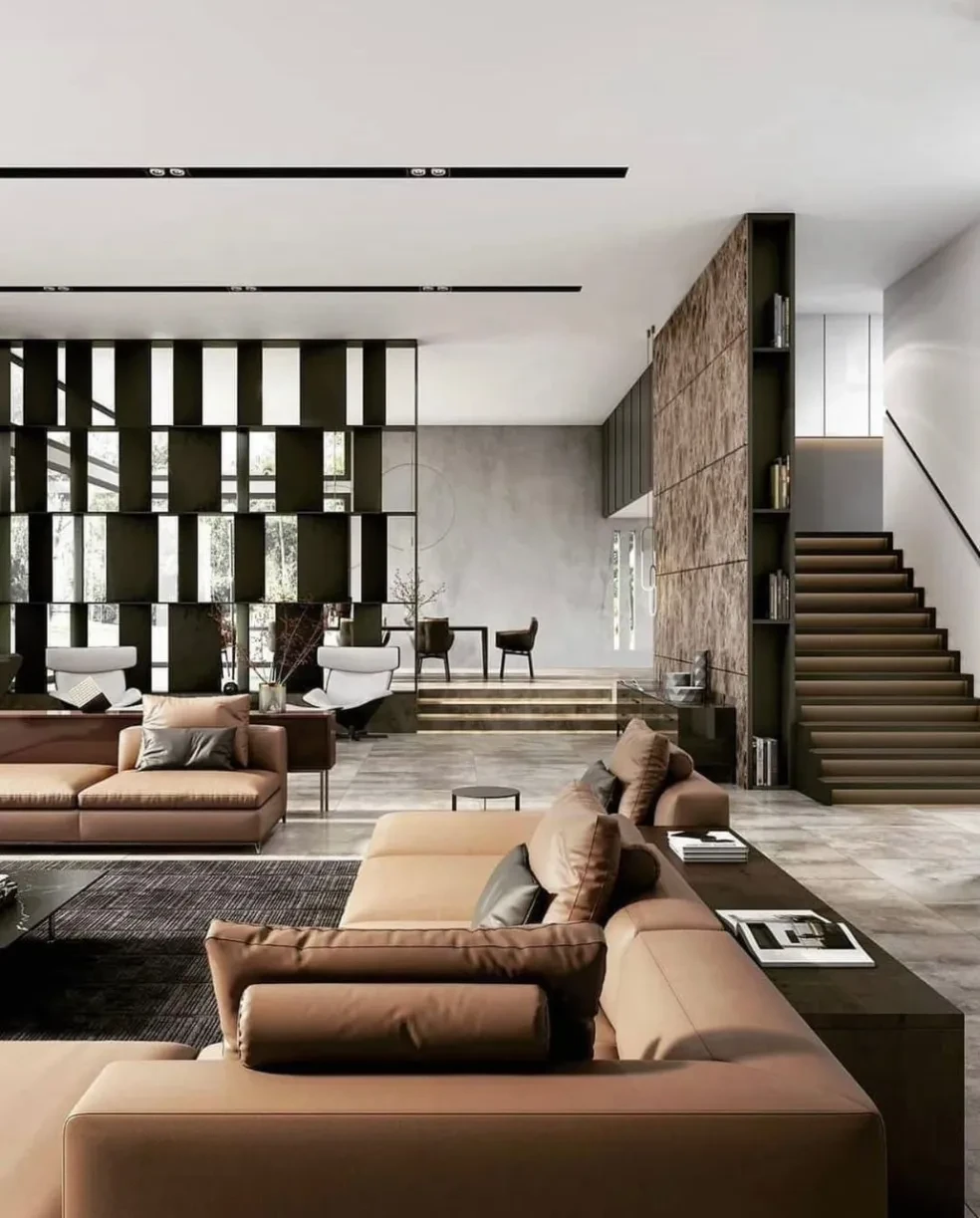 Pacific Palisades Villa — finished luxury open plan living room